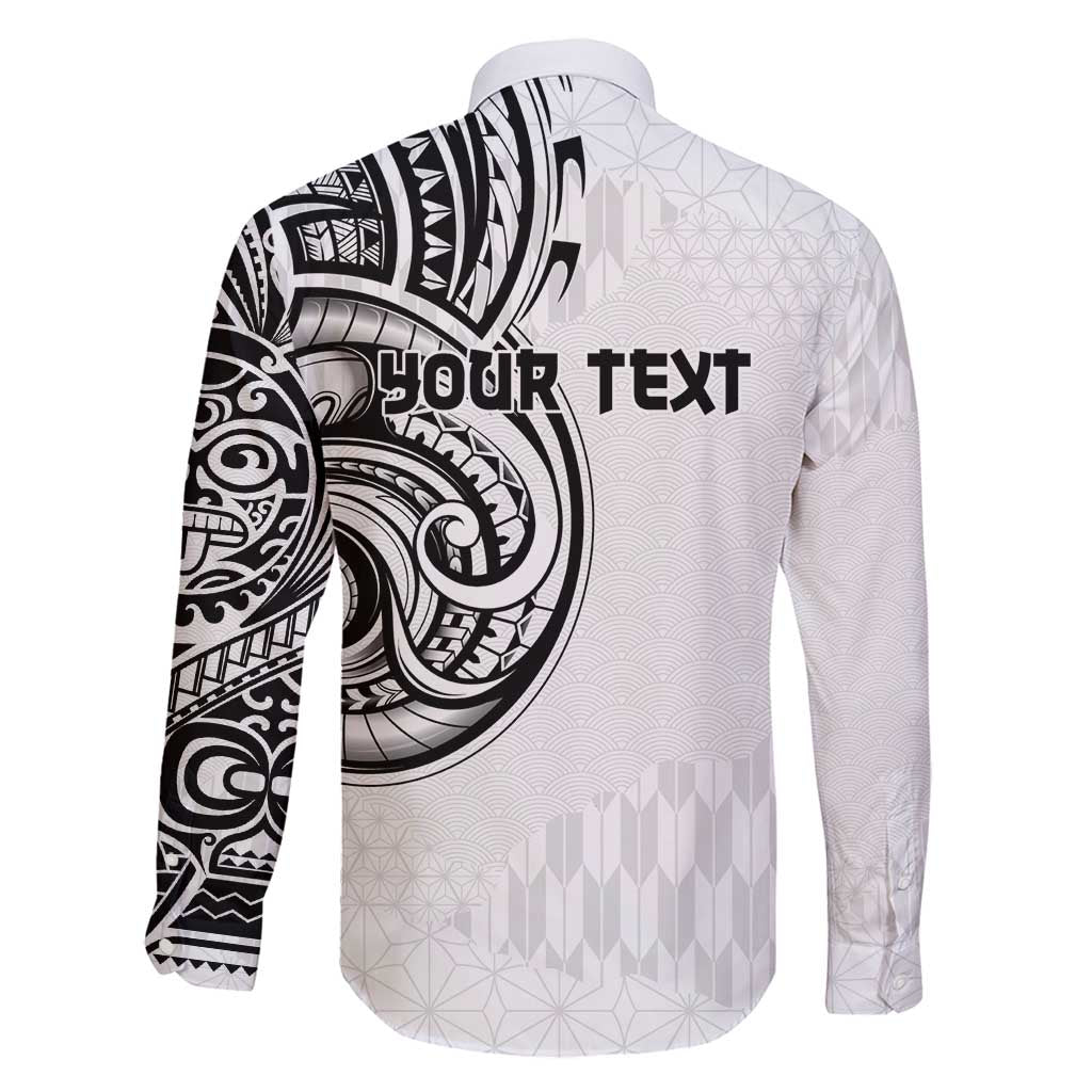 Hawaii and Japanese Culture Personalised Family Matching Long Sleeve Bodycon Dress and Hawaiian Shirt With Polynesian Tribal Tattoo Style