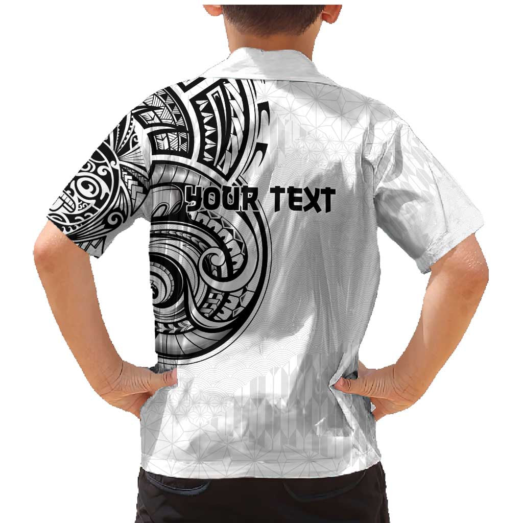 Hawaii and Japanese Culture Personalised Family Matching Mermaid Dress and Hawaiian Shirt With Polynesian Tribal Tattoo Style