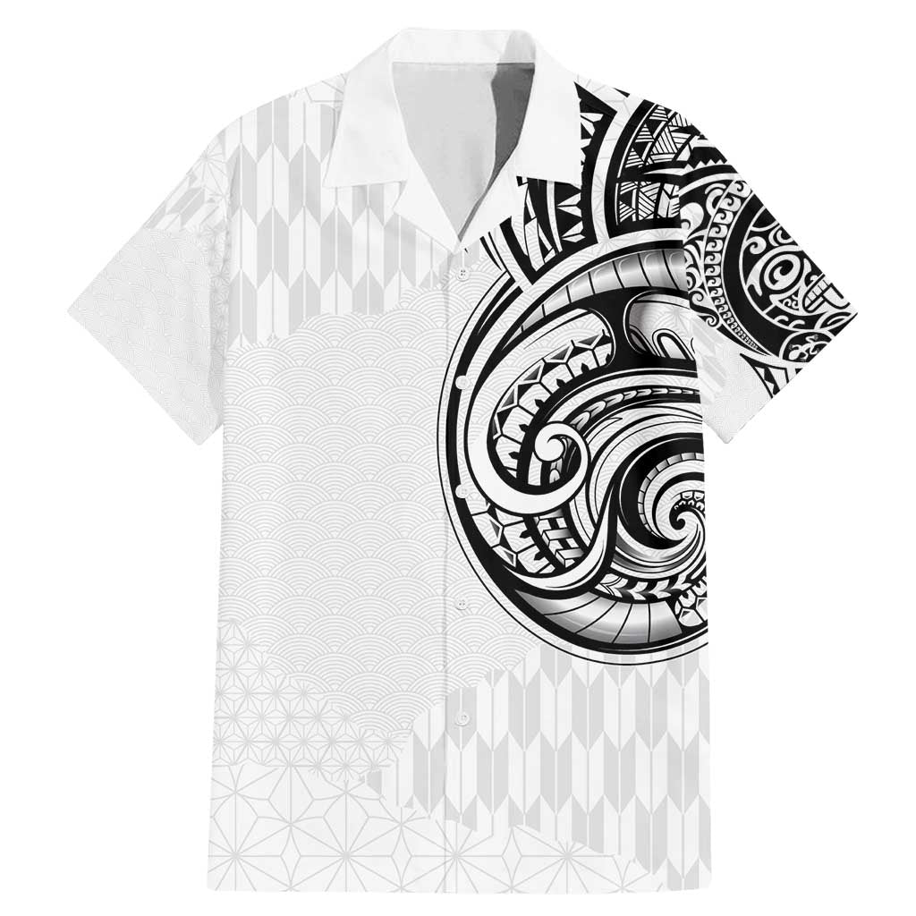 Hawaii and Japanese Culture Personalised Family Matching Mermaid Dress and Hawaiian Shirt With Polynesian Tribal Tattoo Style