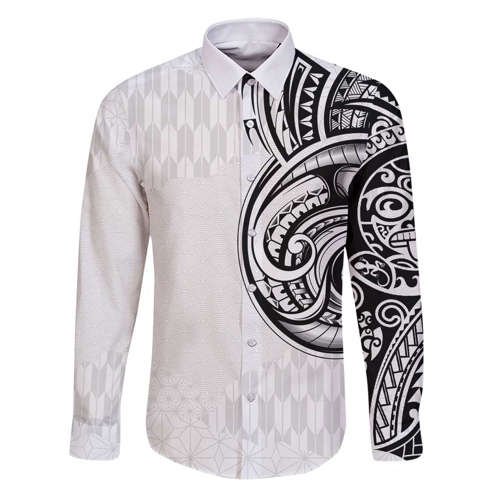 Hawaii and Japanese Culture Personalised Family Matching Puletasi and Hawaiian Shirt With Polynesian Tribal Tattoo Style