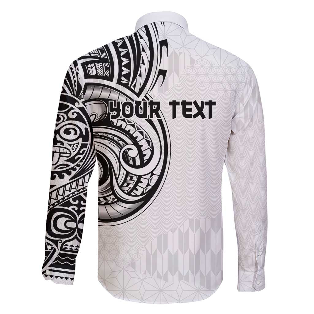 Hawaii and Japanese Culture Personalised Family Matching Short Sleeve Bodycon Dress and Hawaiian Shirt With Polynesian Tribal Tattoo Style