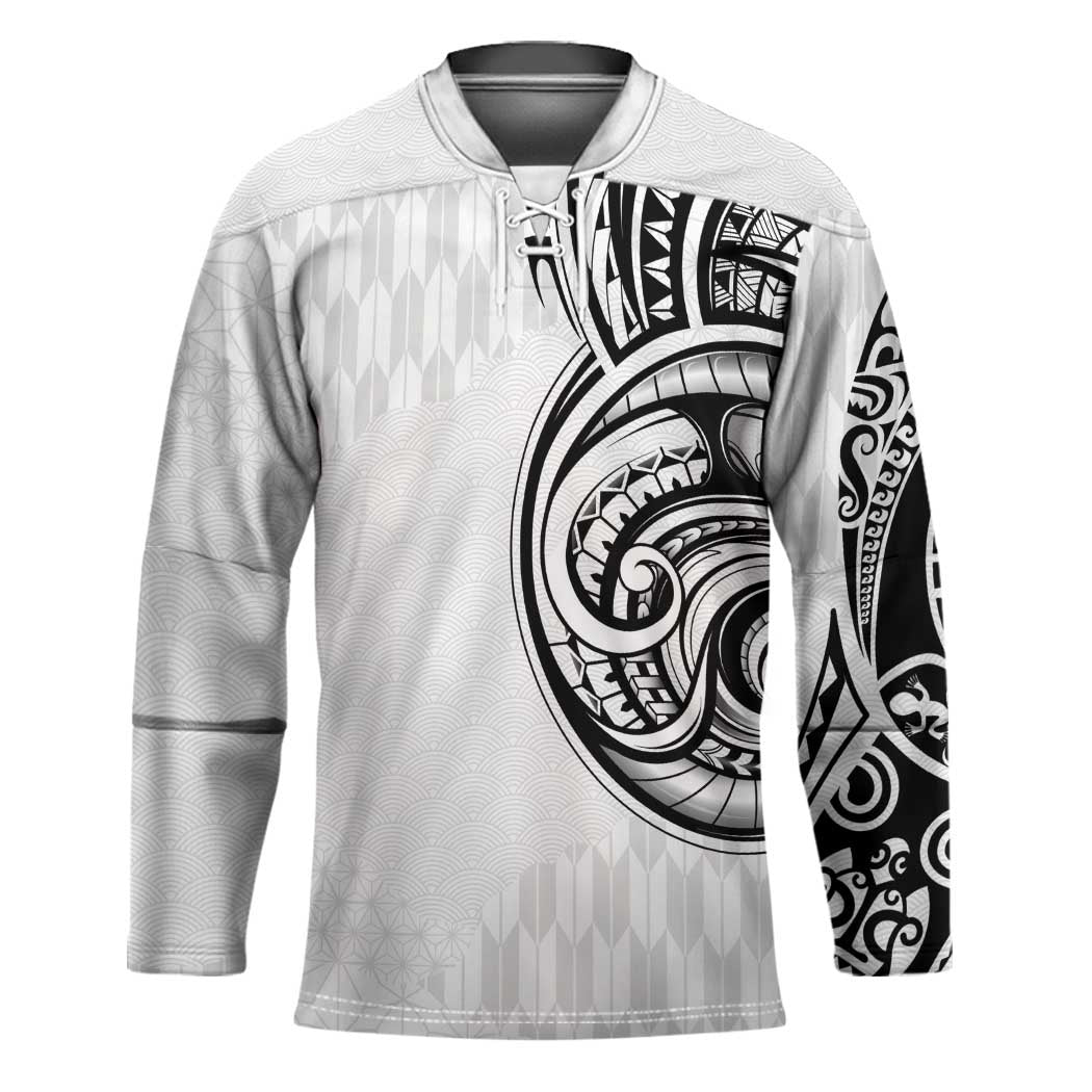 Hawaii and Japanese Culture Personalised Hockey Jersey With Polynesian Tribal Tattoo Style - Polynesian Pride