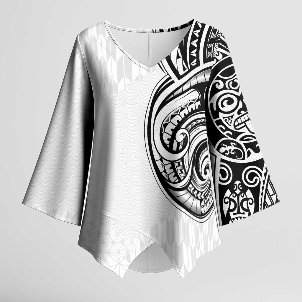 Hawaii and Japanese Culture Personalised Kimono Sleeve Blouse With Polynesian Tribal Tattoo Style - Polynesian Pride