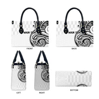 Hawaii and Japanese Culture Personalised Leather Bag With Polynesian Tribal Tattoo Style - Polynesian Pride