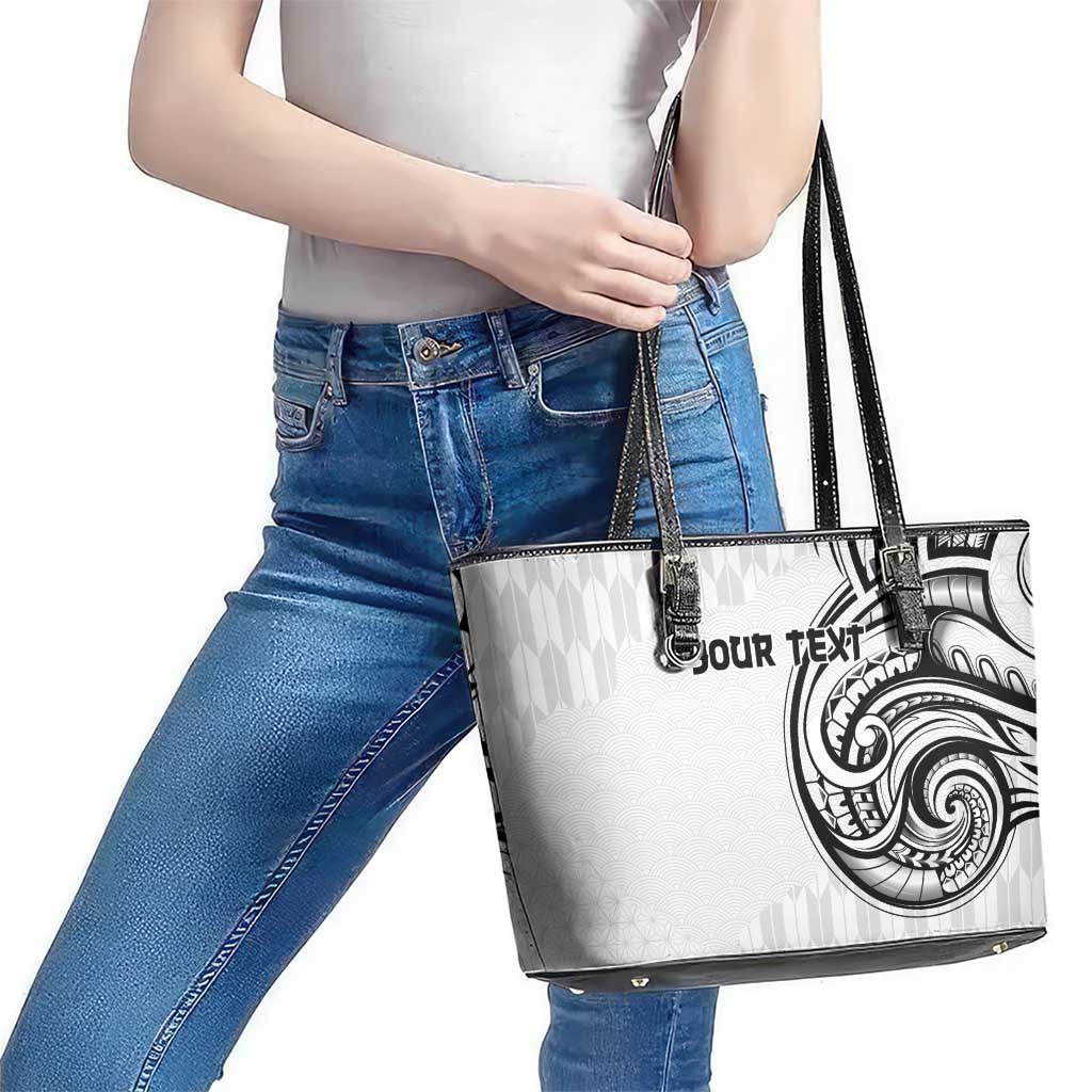 Hawaii and Japanese Culture Personalised Leather Tote Bag With Polynesian Tribal Tattoo Style