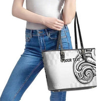 Hawaii and Japanese Culture Personalised Leather Tote Bag With Polynesian Tribal Tattoo Style