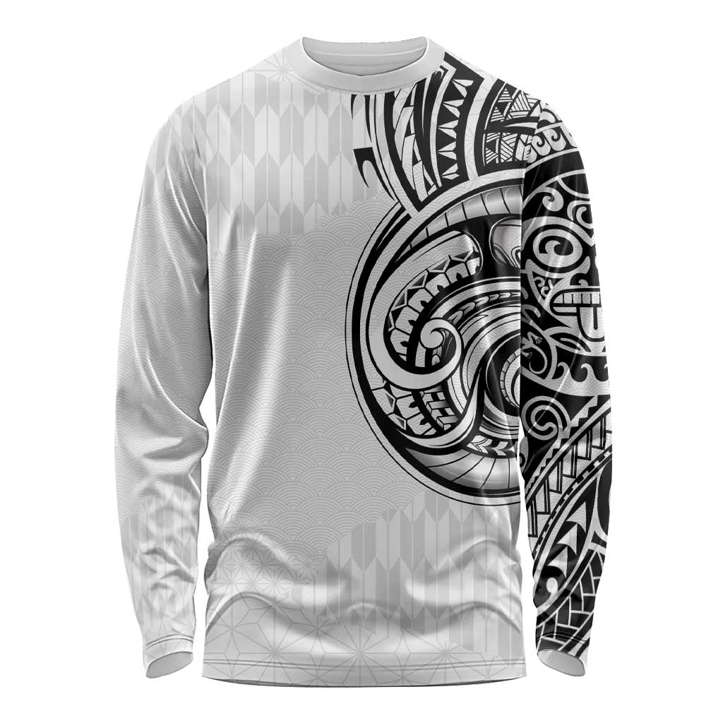 Hawaii and Japanese Culture Personalised Long Sleeve Shirt With Polynesian Tribal Tattoo Style