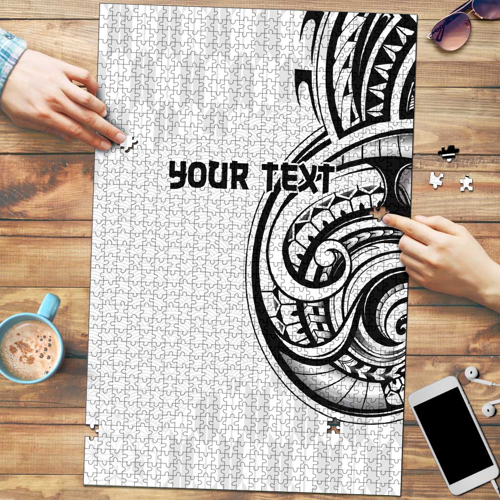 Hawaii and Japanese Culture Personalised Puzzle With Polynesian Tribal Tattoo Style - Polynesian Pride
