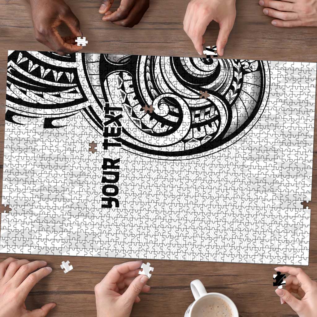 Hawaii and Japanese Culture Personalised Puzzle With Polynesian Tribal Tattoo Style - Polynesian Pride