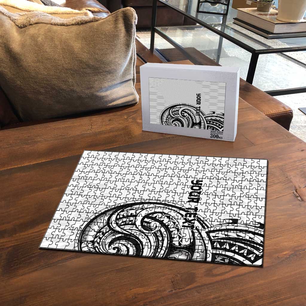 Hawaii and Japanese Culture Personalised Puzzle With Polynesian Tribal Tattoo Style - Polynesian Pride