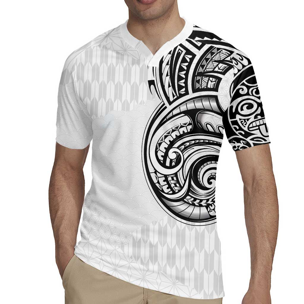 Hawaii and Japanese Culture Personalised Rugby Jersey With Polynesian Tribal Tattoo Style