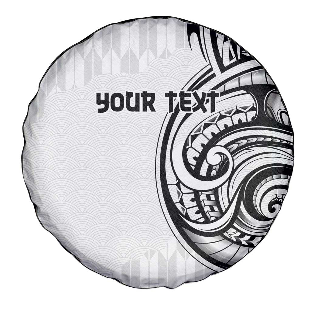 Hawaii and Japanese Culture Personalised Spare Tire Cover With Polynesian Tribal Tattoo Style