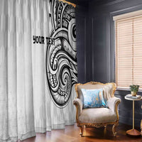 Hawaii and Japanese Culture Personalised Window Curtain With Polynesian Tribal Tattoo Style