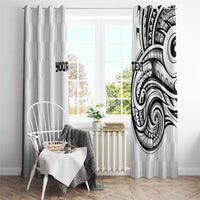 Hawaii and Japanese Culture Personalised Window Curtain With Polynesian Tribal Tattoo Style