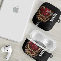 Hawaii and Japanese Oni Mask Personalised AirPods Case Kakau Pattern Dark Art Style - Polynesian Pride