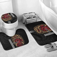 Hawaii and Japanese Oni Mask Personalised Bathroom Set Kakau Pattern Dark Art Style - Polynesian Pride