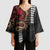 Hawaii and Japanese Oni Mask Personalised Kimono Sleeve Blouse Kakau Pattern Dark Art Style - Polynesian Pride