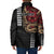 Hawaii and Japanese Oni Mask Personalised Padded Jacket Kakau Pattern Dark Art Style - Polynesian Pride