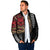 Hawaii and Japanese Oni Mask Personalised Padded Jacket Kakau Pattern Dark Art Style - Polynesian Pride