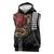 Hawaii and Japanese Oni Mask Personalised Sleeveless Hoodie Kakau Pattern Dark Art Style - Polynesian Pride