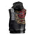 Hawaii and Japanese Oni Mask Personalised Sleeveless Hoodie Kakau Pattern Dark Art Style - Polynesian Pride