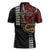 Hawaii and Japanese Oni Mask Personalised Zipper Polo Shirt Kakau Pattern Dark Art Style - Polynesian Pride