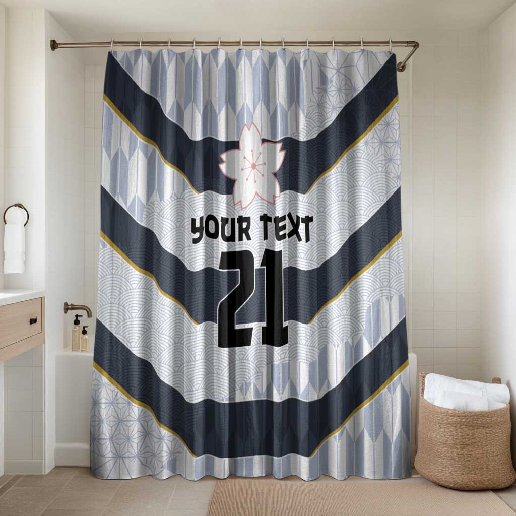 Japan Pacific Rugby 2022-23 Custom Bathroom Set Black Sakura Japanese Wave Pattern - Polynesian Pride