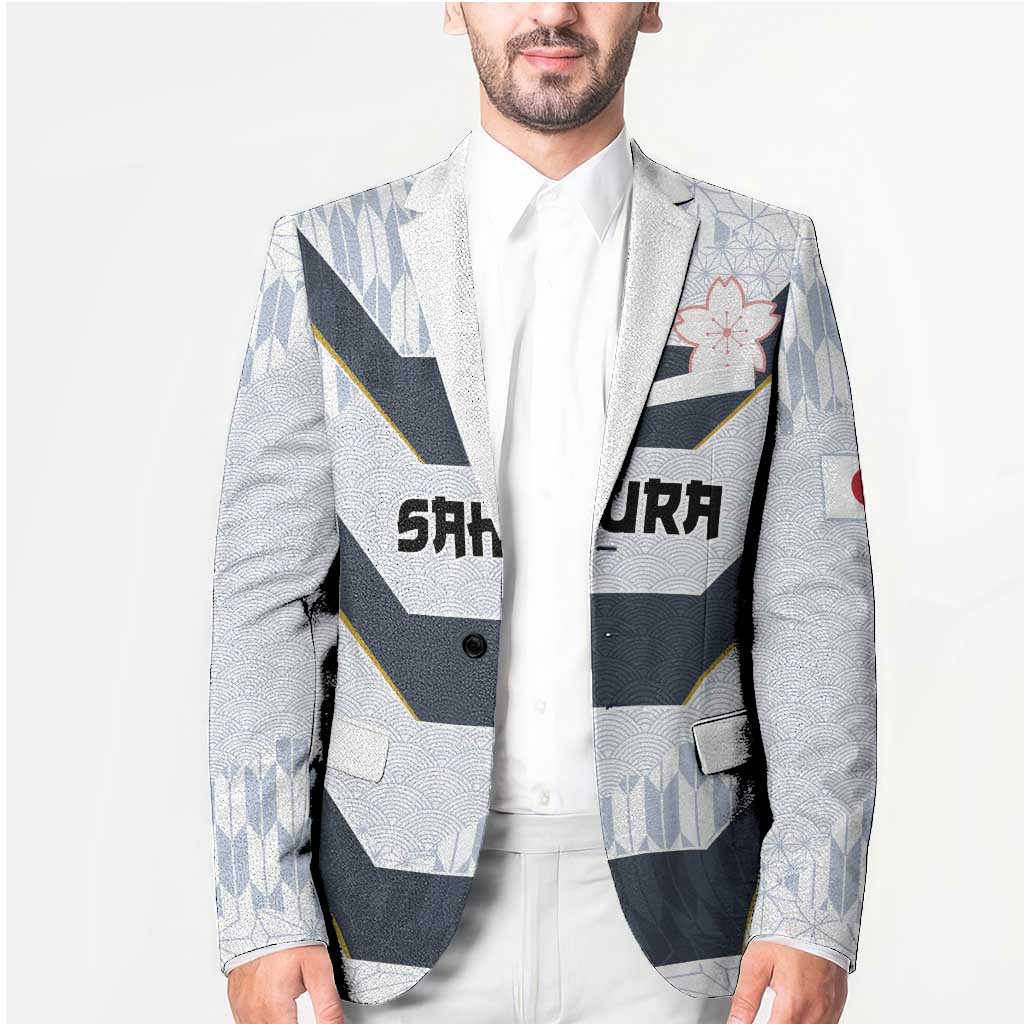 Japan Pacific Rugby 2022-23 Custom Blazer Black Sakura Japanese Wave Pattern - Polynesian Pride