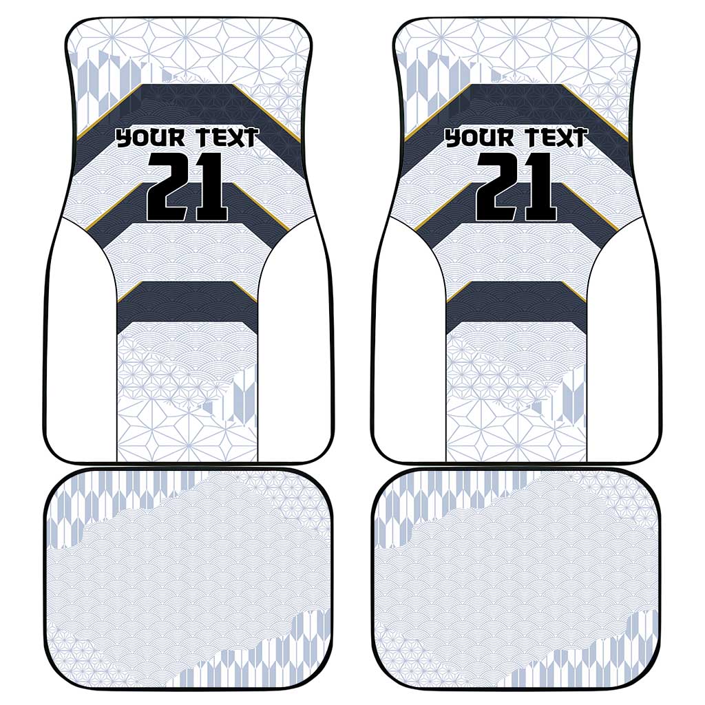 Japan Pacific Rugby 2022-23 Custom Car Mats Black Sakura Japanese Wave Pattern