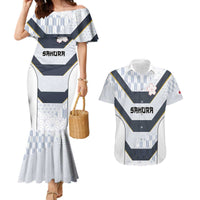Japan Pacific Rugby 2022-23 Custom Couples Matching Mermaid Dress and Hawaiian Shirt Black Sakura Japanese Wave Pattern