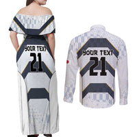 Japan Pacific Rugby 2022-23 Custom Couples Matching Off Shoulder Maxi Dress and Long Sleeve Button Shirt Black Sakura Japanese Wave Pattern