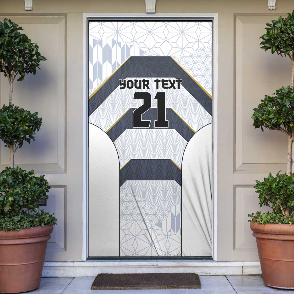 Japan Pacific Rugby 2022-23 Custom Door Cover Black Sakura Japanese Wave Pattern - Polynesian Pride