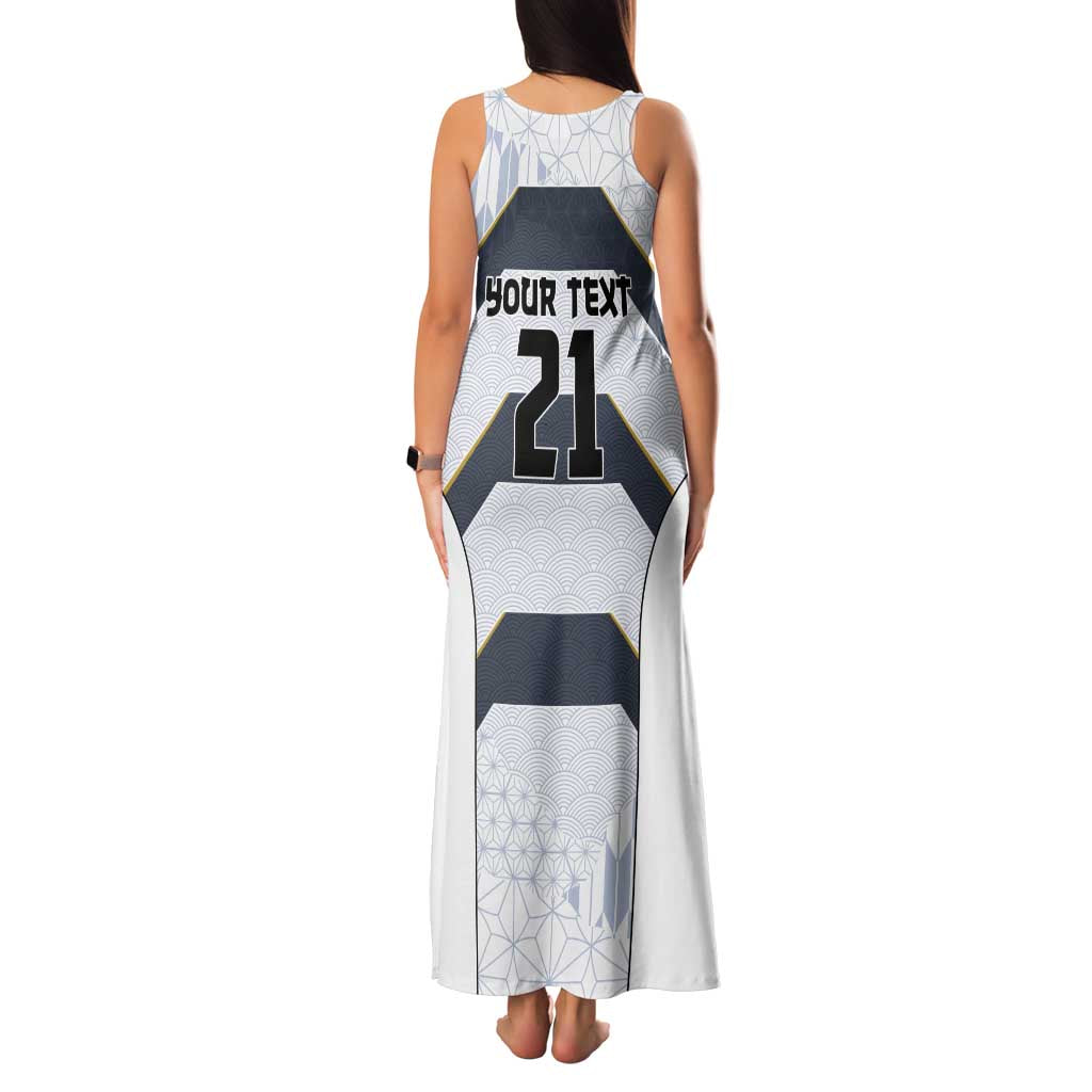 Japan Pacific Rugby 2022-23 Custom Family Matching Tank Maxi Dress and Hawaiian Shirt Black Sakura Japanese Wave Pattern