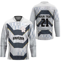 Japan Pacific Rugby 2022-23 Custom Hockey Jersey Black Sakura Japanese Wave Pattern - Polynesian Pride
