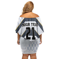 Japan Pacific Rugby 2022-23 Custom Off Shoulder Short Dress Black Sakura Japanese Wave Pattern