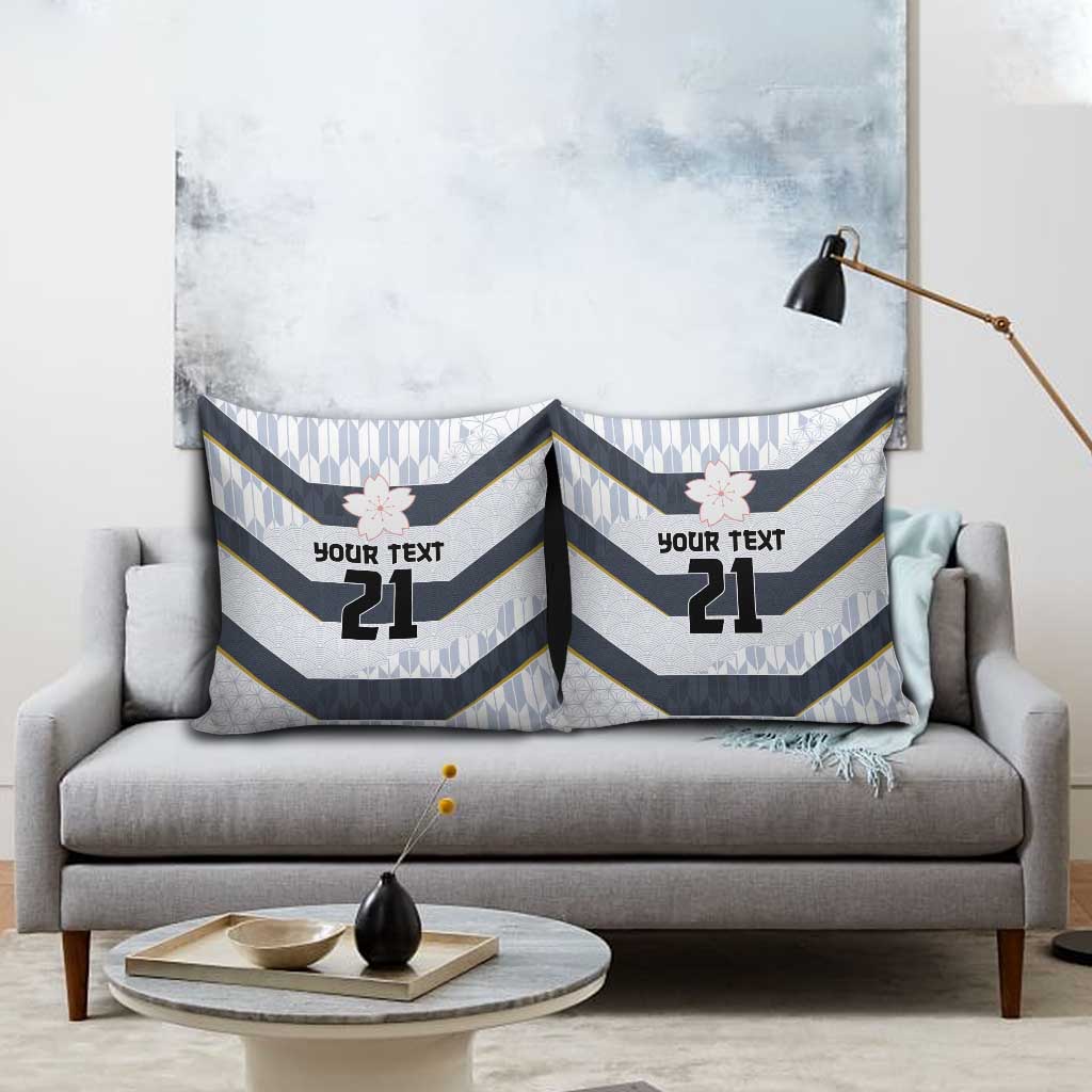 Japan Pacific Rugby 2022-23 Custom Pillow Cover Black Sakura Japanese Wave Pattern - Polynesian Pride