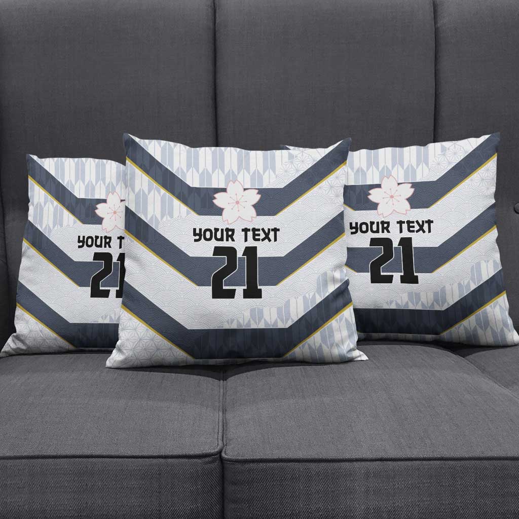 Japan Pacific Rugby 2022-23 Custom Pillow Cover Black Sakura Japanese Wave Pattern - Polynesian Pride