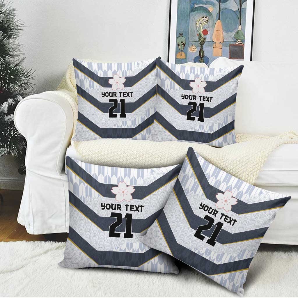 Japan Pacific Rugby 2022-23 Custom Pillow Cover Black Sakura Japanese Wave Pattern - Polynesian Pride