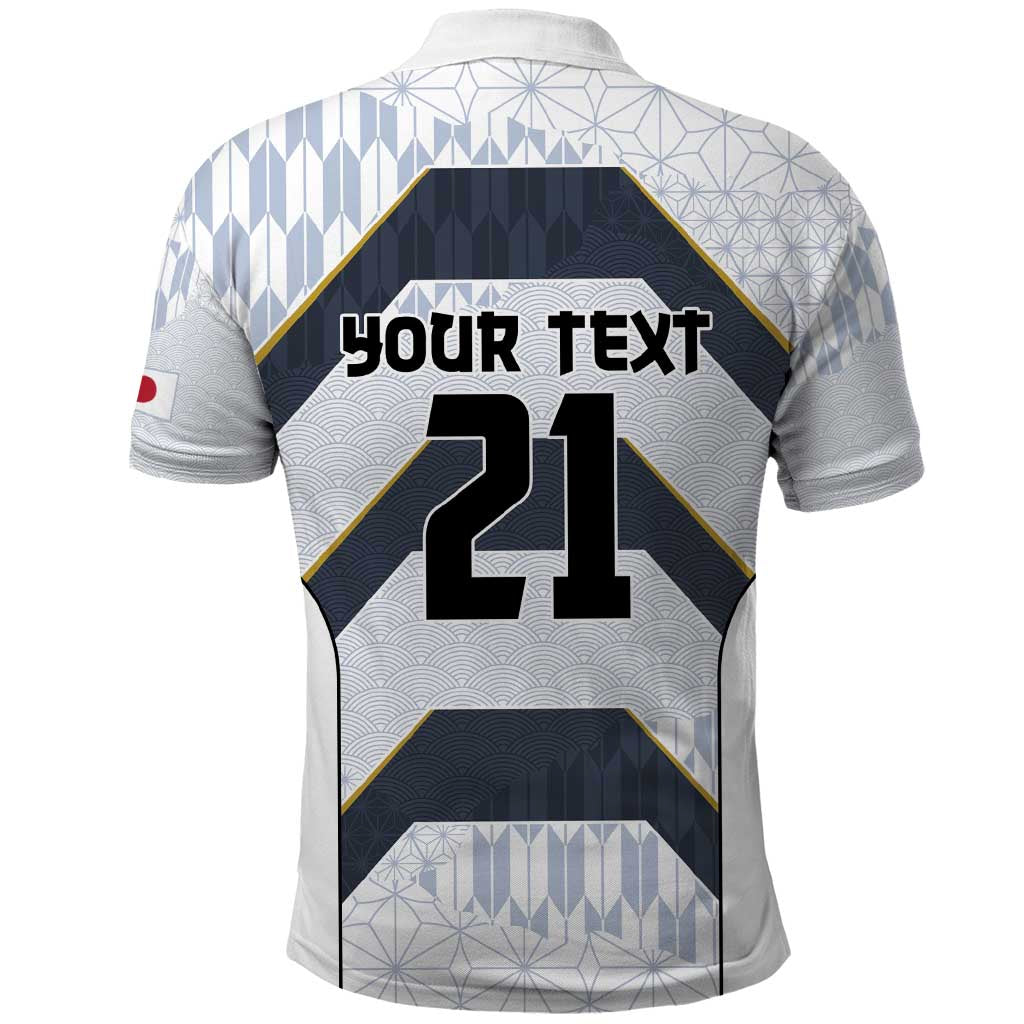 Japan Pacific Rugby 2022-23 Custom Polo Shirt Black Sakura Japanese Wave Pattern