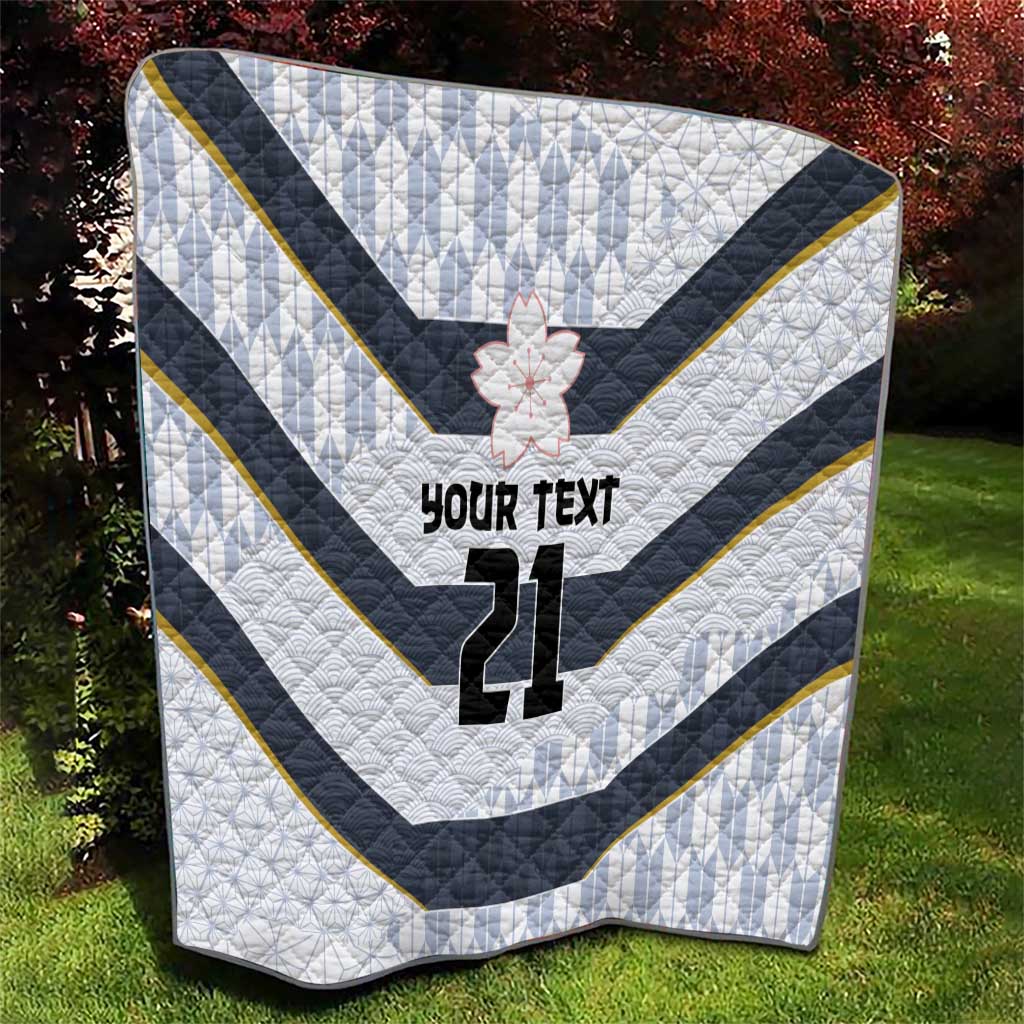 Japan Pacific Rugby 2022-23 Custom Quilt Black Sakura Japanese Wave Pattern