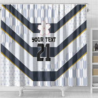 Japan Pacific Rugby 2022-23 Custom Shower Curtain Black Sakura Japanese Wave Pattern