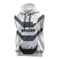 Japan Pacific Rugby 2022-23 Custom Sleeveless Hoodie Black Sakura Japanese Wave Pattern - Polynesian Pride