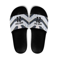 Japan Pacific Rugby 2022-23 Custom Slide Sandals Black Sakura Japanese Wave Pattern - Polynesian Pride