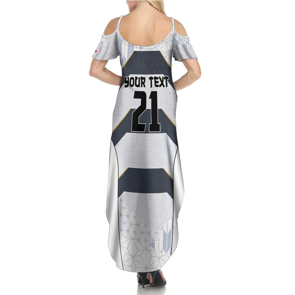 Japan Pacific Rugby 2022-23 Custom Summer Maxi Dress Black Sakura Japanese Wave Pattern