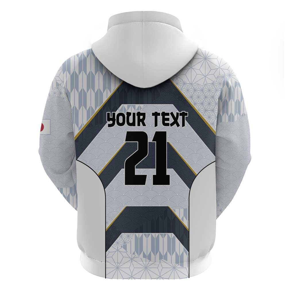 Japan Pacific Rugby 2022-23 Custom Zip Hoodie Black Sakura Japanese Wave Pattern