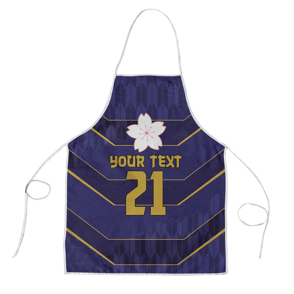 Japan Pacific Rugby 2022-23 Custom Apron Blue Sakura Japanese Wave Pattern - Polynesian Pride