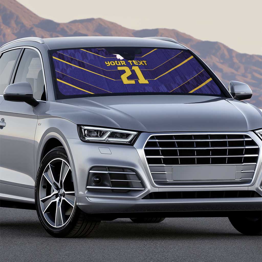 Japan Pacific Rugby 2022-23 Custom Auto Sun Shade Blue Sakura Japanese Wave Pattern - Polynesian Pride