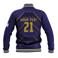 Japan Pacific Rugby 2022-23 Custom Baseball Jacket Blue Sakura Japanese Wave Pattern