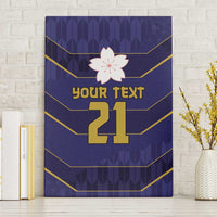 Japan Pacific Rugby 2022-23 Custom Canvas Wall Art Blue Sakura Japanese Wave Pattern