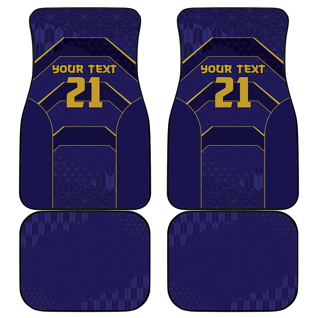 Japan Pacific Rugby 2022-23 Custom Car Mats Blue Sakura Japanese Wave Pattern